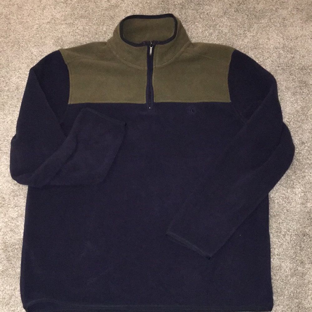 Brooks Brothers Olive Green & Blue T neck winter Golden Fleece sweatShirt shirt